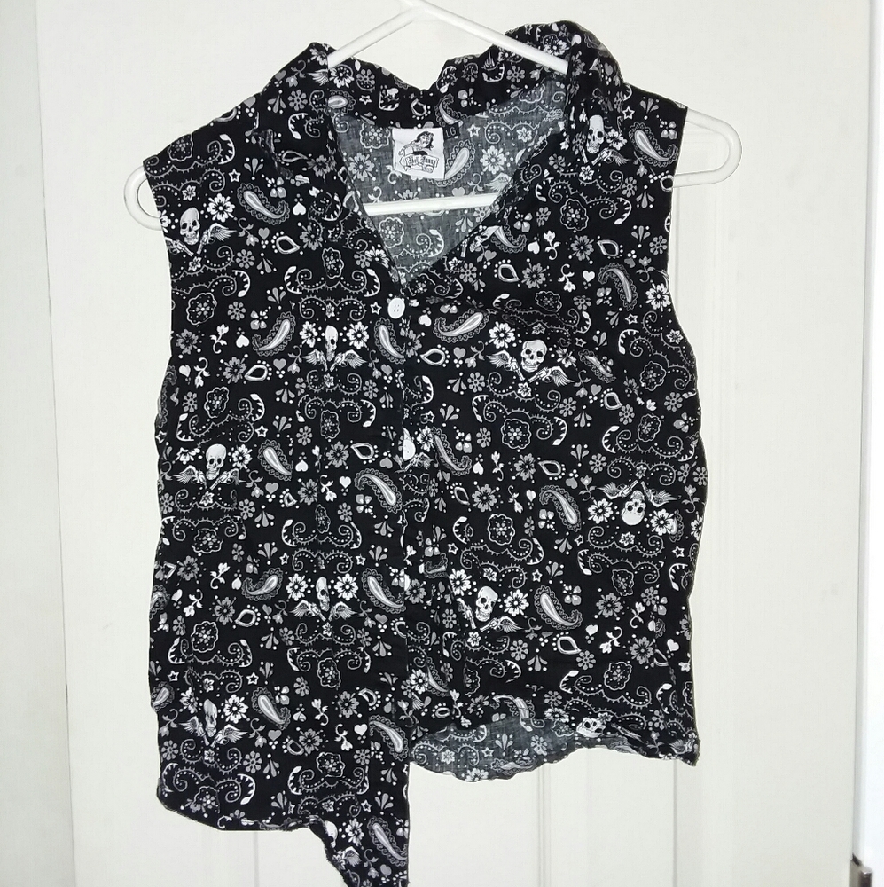 Hell Bunny bandana print tie front top